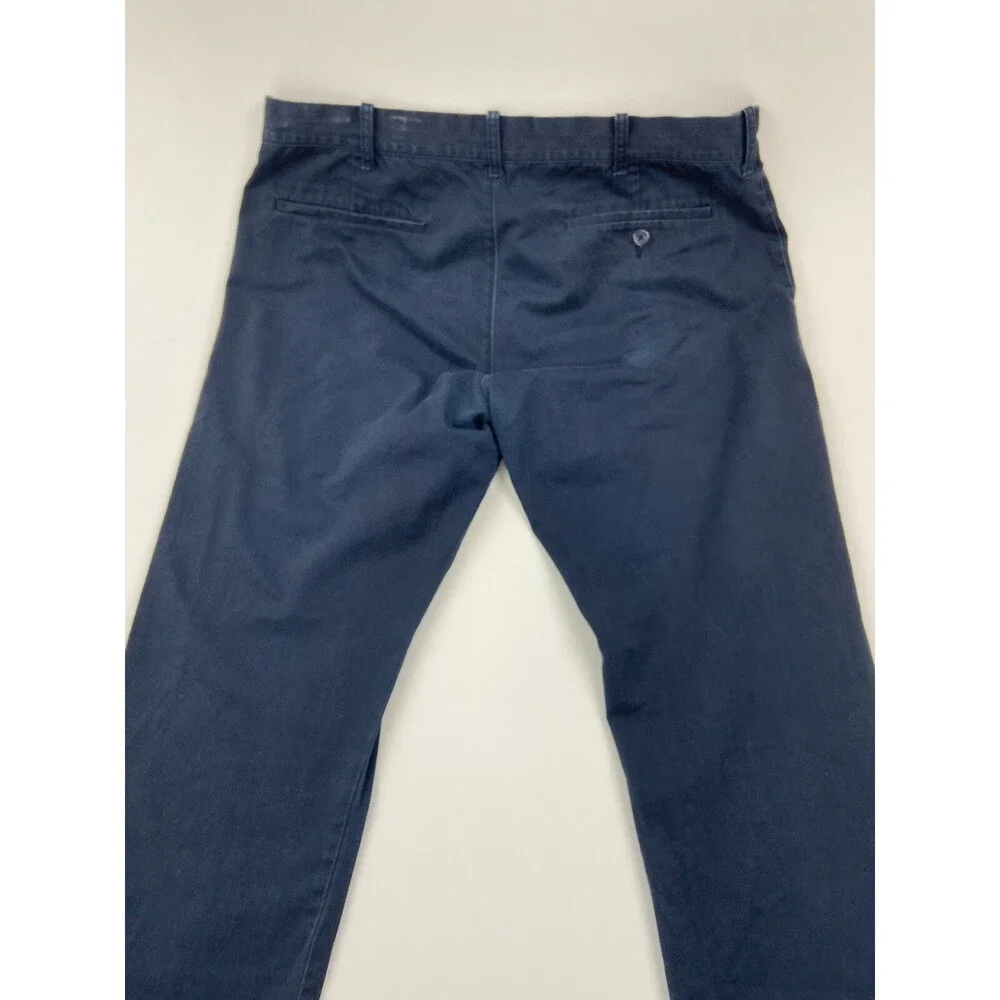 J CREW THE DRIGGS Mens 34x32 Navy Blue Super Soft Cotton Khaki/Chino Pants